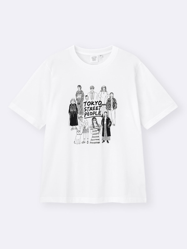 Men GU TOKYO STREET VIEW Tシャツ