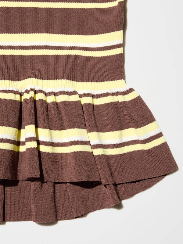 Striped Ribbed Polo Sweater | 3/4Sleeve | by rokh