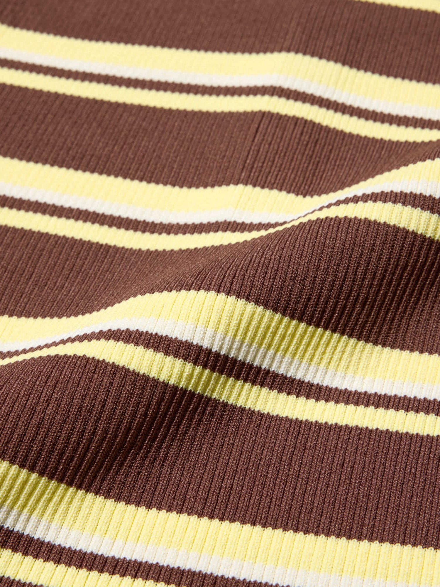 Striped Ribbed Polo Sweater | 3/4Sleeve | by rokh | GU US