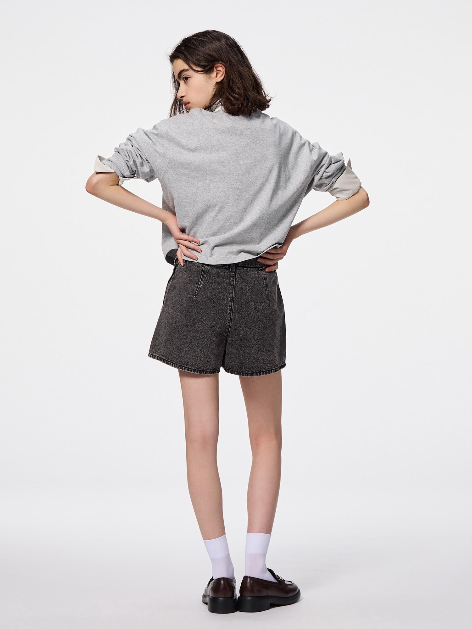 ★ DIAGONAL★ DENIM WRAP SKIRT SHORTS black DA251PT08BK Stylish Denim Wrap Skort - Unique & Trendy Summer Essential