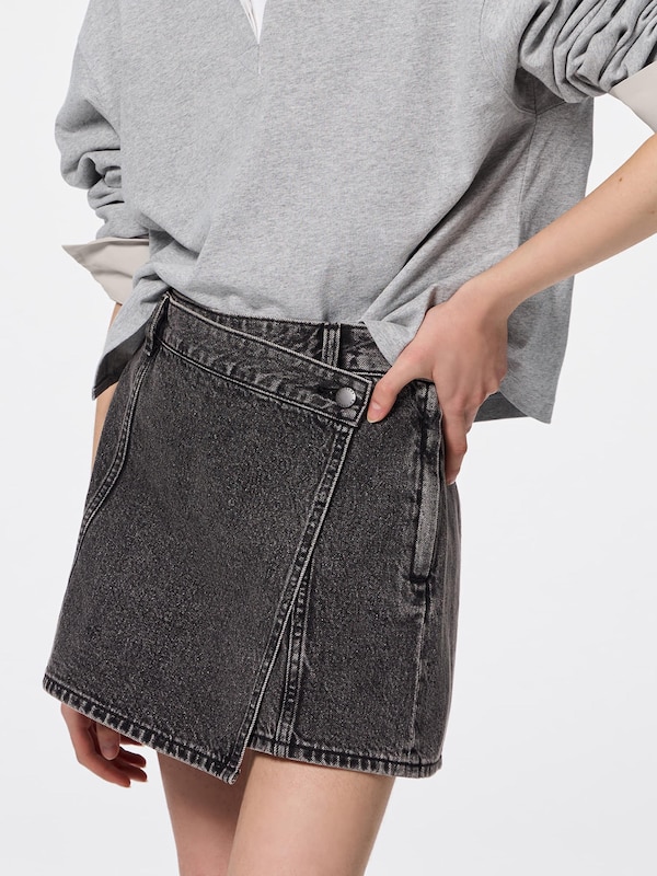 Denim Wrap Skort