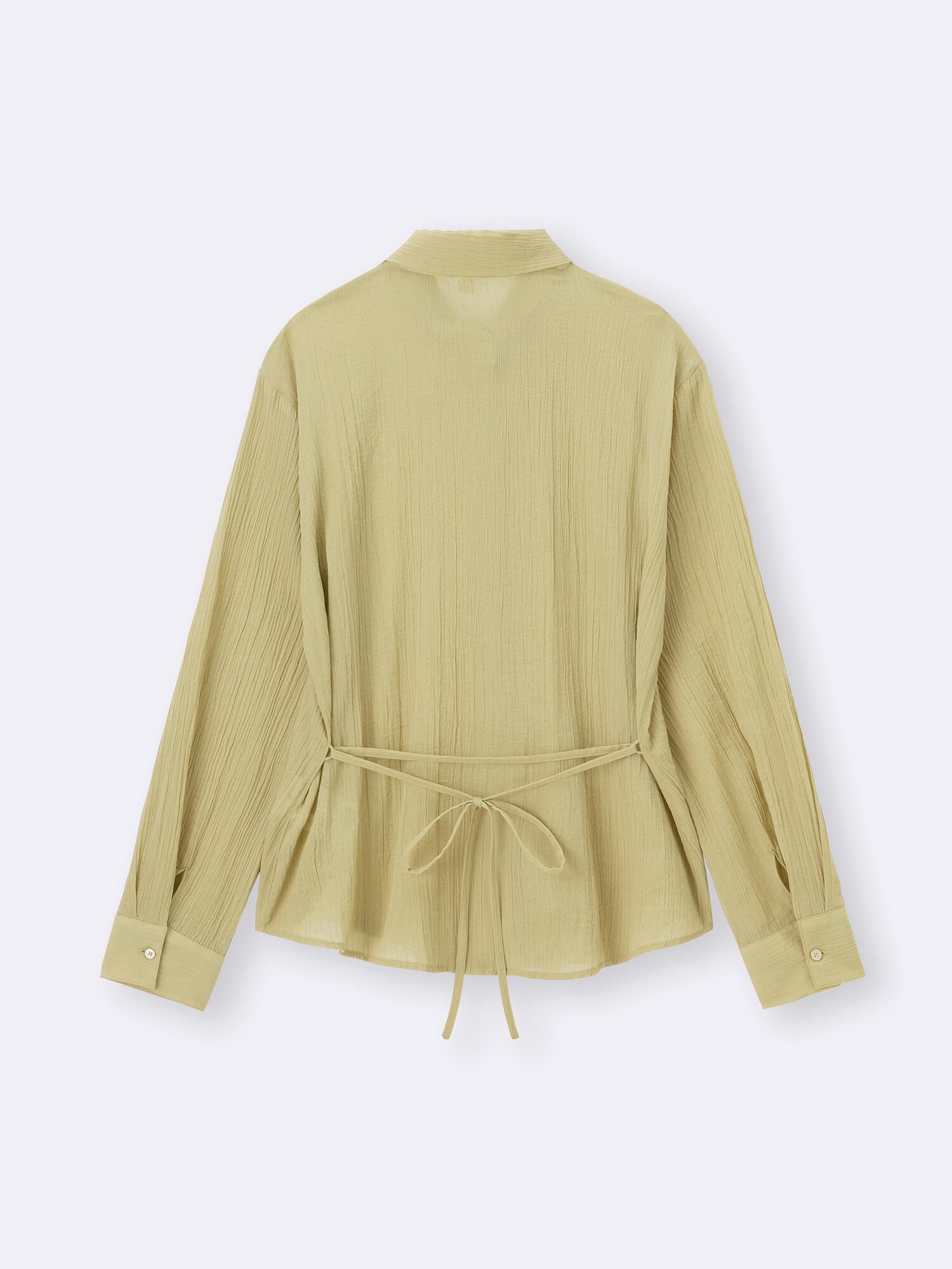 バレエ Stina see-through mellow tops L Sheer Crinkle Satin Top | Banana Republic