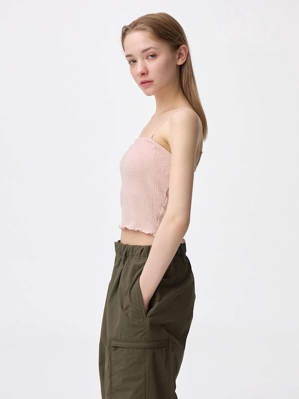 Bra-Feel Cropped Shirring Tube Top