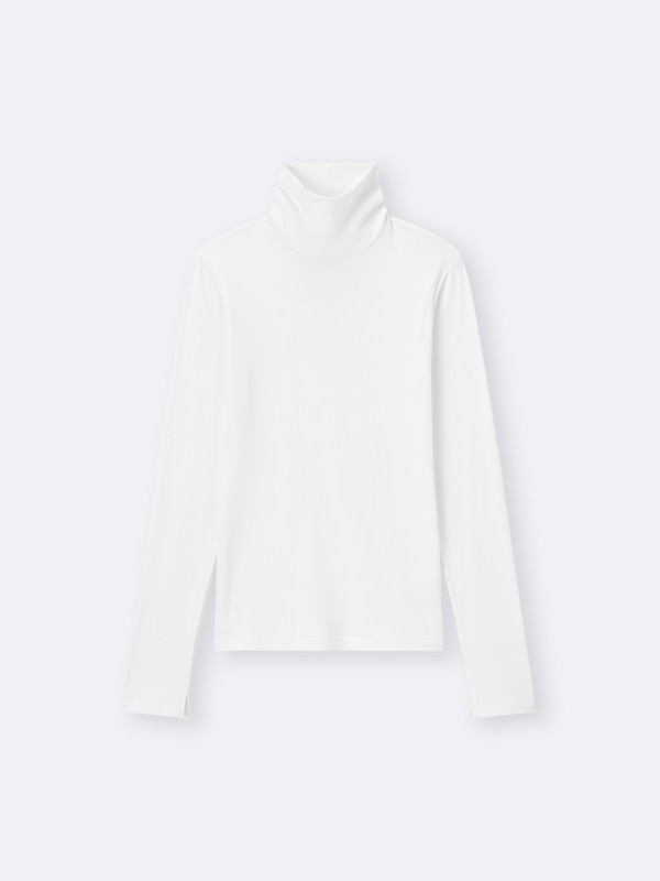 Warm Ribbed Turtleneck T-Shirt | Long