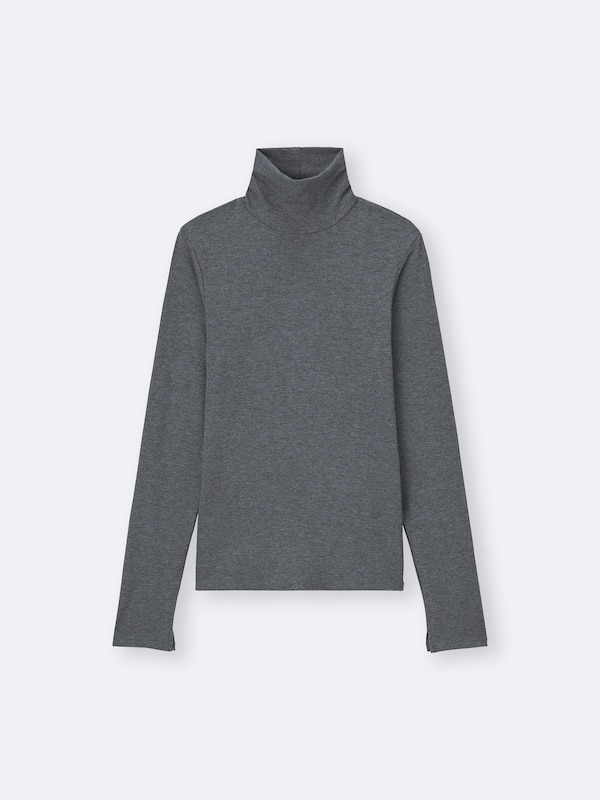 Warm Ribbed Turtleneck T-Shirt | Long