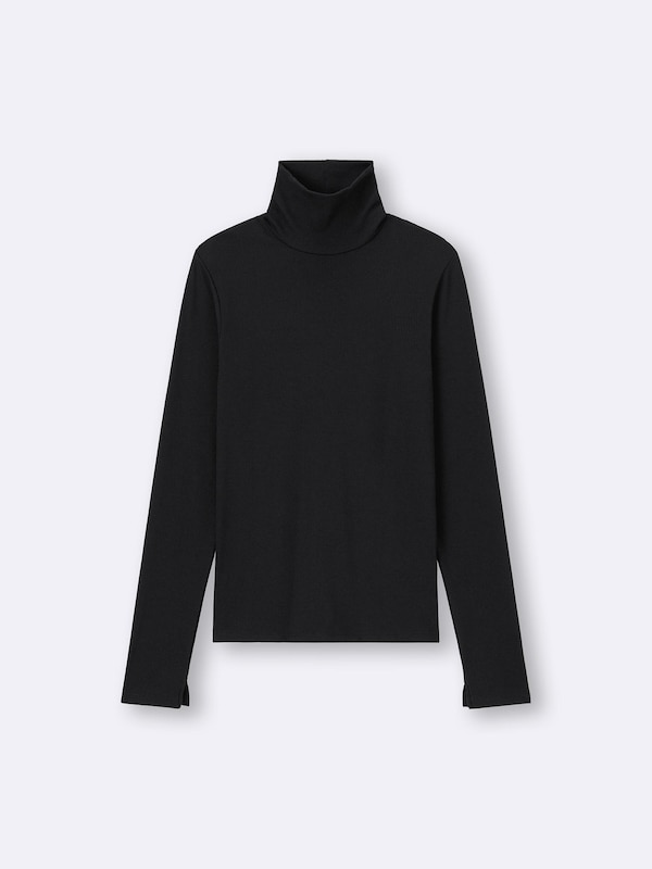 Warm Ribbed Turtleneck T-Shirt | Long