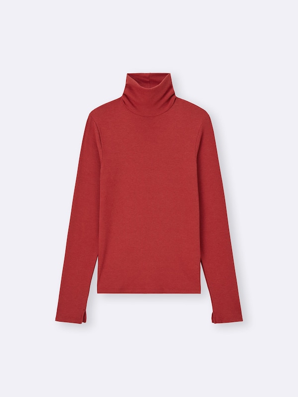 Warm Ribbed Turtleneck T-Shirt | Long