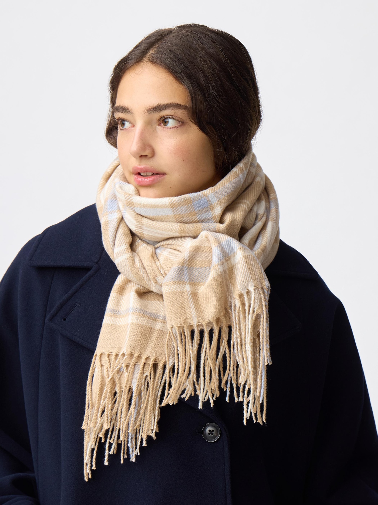 Women's STYLE-HEAT Checked Scarf | GU US