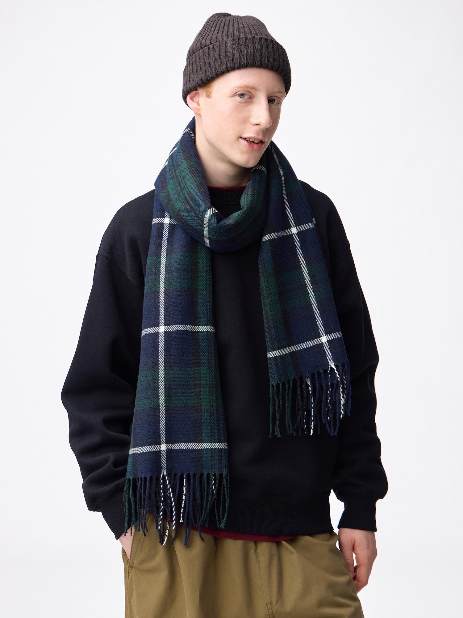 Women's STYLE-HEAT Checked Scarf | GU US