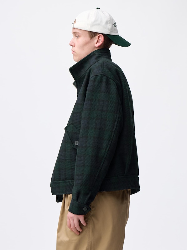 COZY MELTON Stand Zip Up Jacket