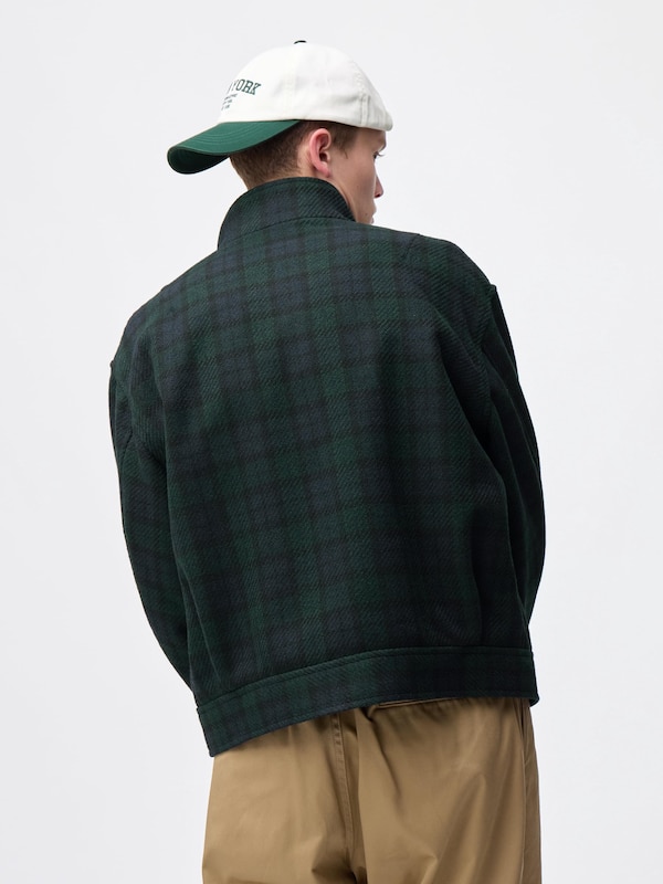 COZY MELTON Stand Zip Up Jacket