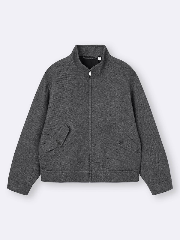COZY MELTON Stand Zip Up Jacket