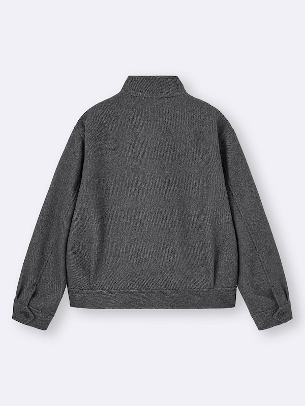 COZY MELTON Stand Zip Up Jacket