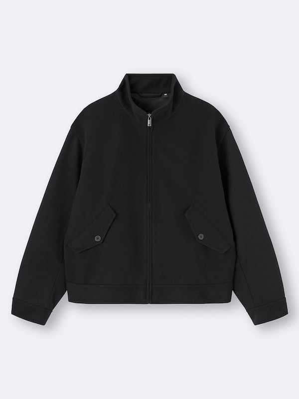 COZY MELTON Stand Zip Up Jacket