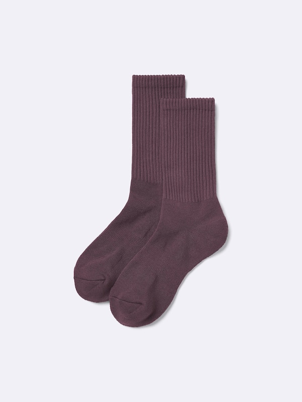 Ribbed Pile Crew Socks