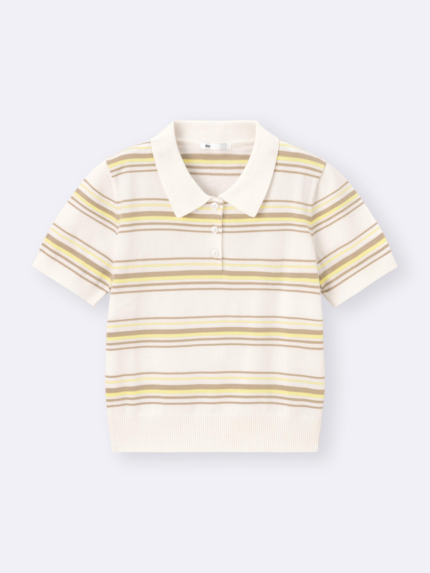 Washable Striped Polo Sweater | Short | GU US
