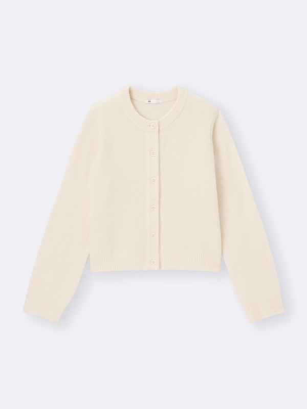 Puff Knit Crew Neck Cardigan