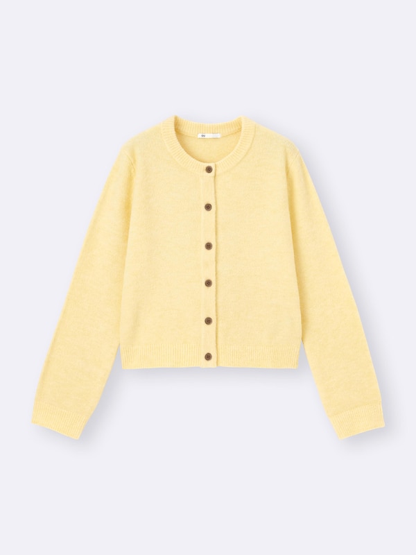 Puff Knit Crew Neck Cardigan