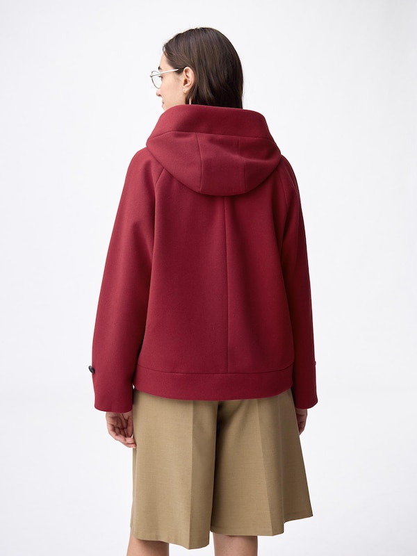 COZY MELTON Short Hoodie Coat