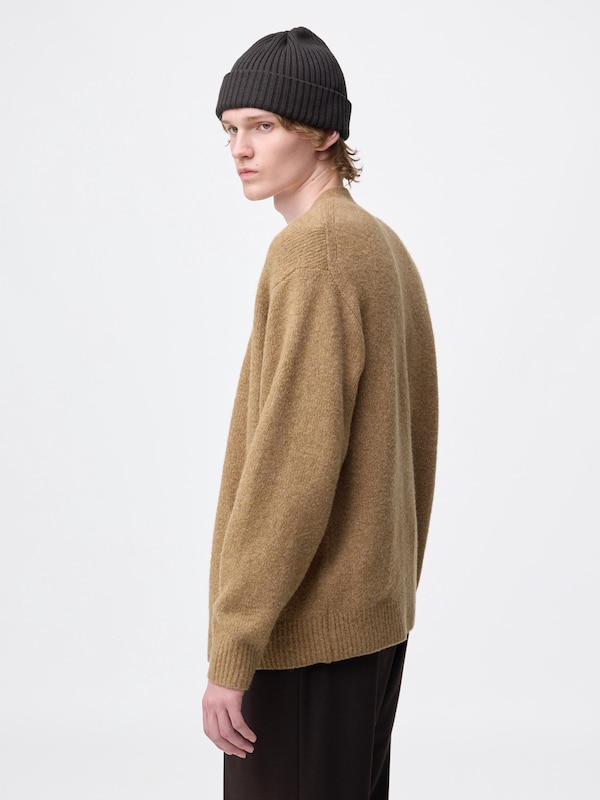 Puff Knit V Neck Cardigan