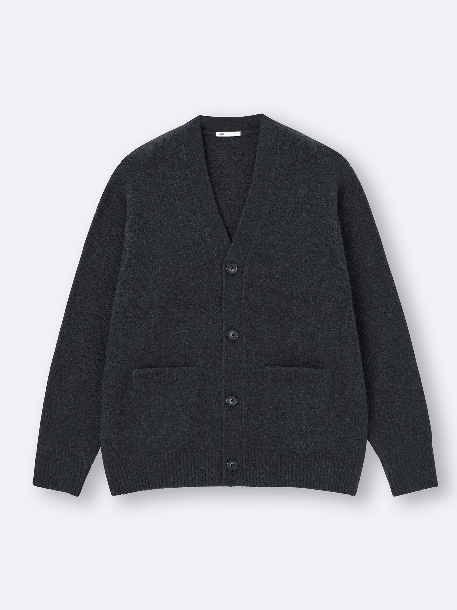 Unisex Puffy Touch Knit V Neck Cardigan | GU US