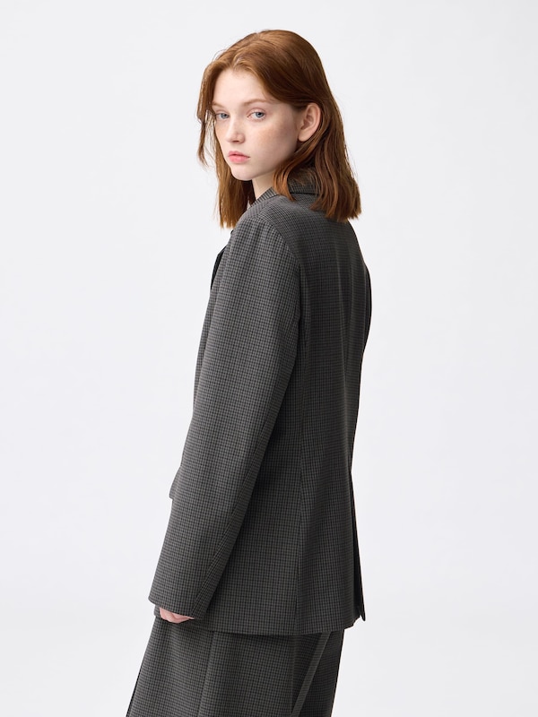 Double Breasted Checked Jacket