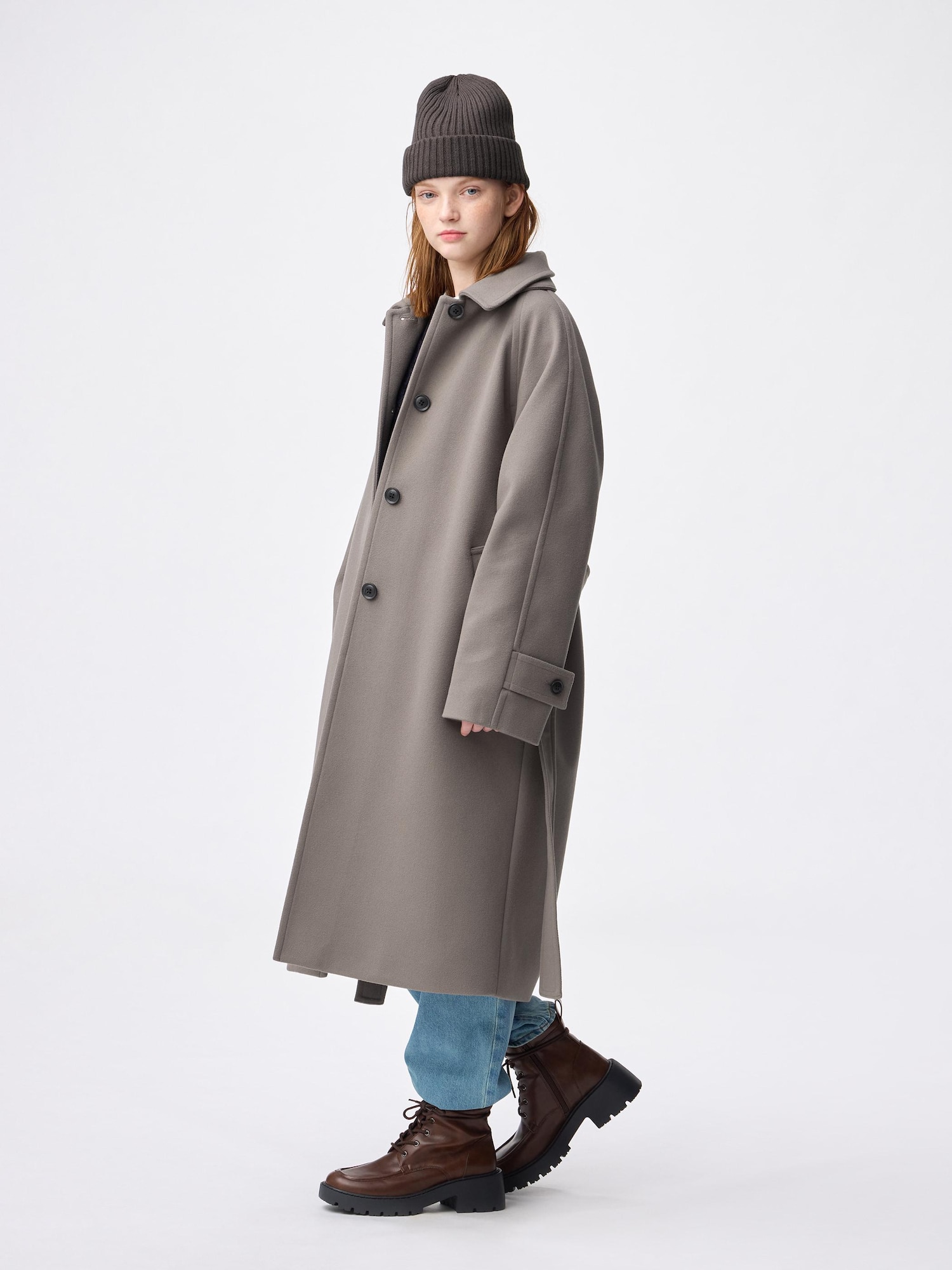 COZY MELTON Balmacaan Coat | GU US