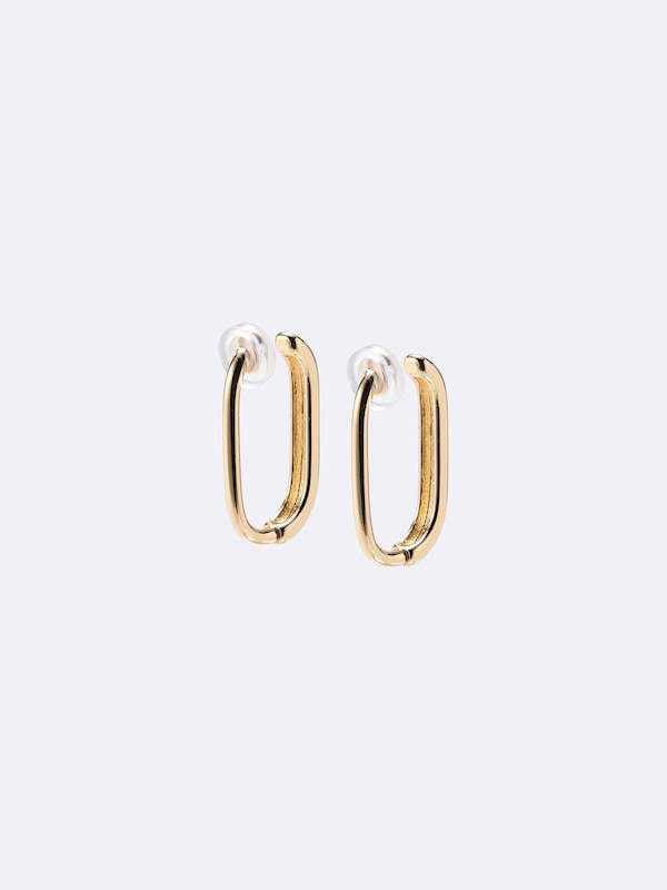 Rectangle Hoop Non-Hole Earrings 2-Pack