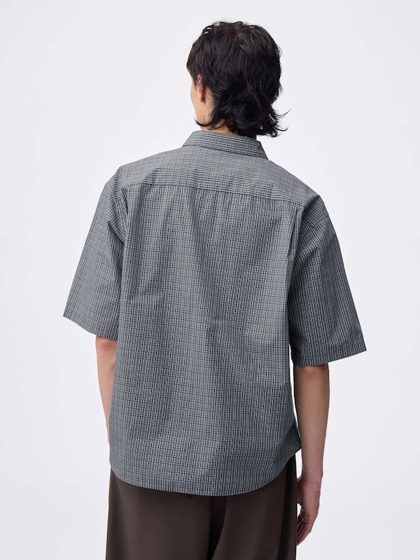 Broadcloth Oversized Checked Shirt | HalfSlv