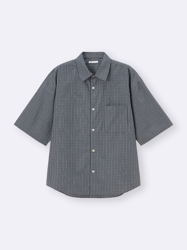 Broadcloth Oversized Checked Shirt | HalfSlv