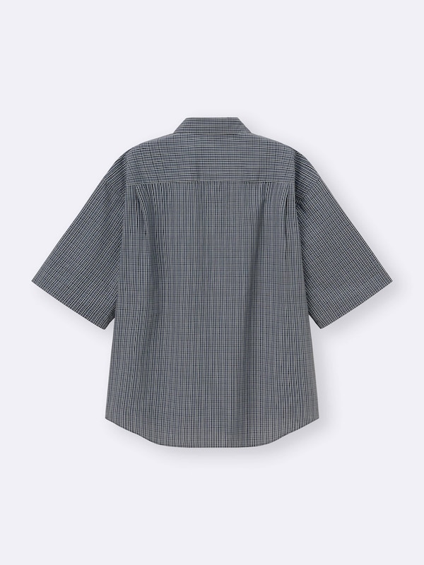 Broadcloth Oversized Checked Shirt | HalfSlv