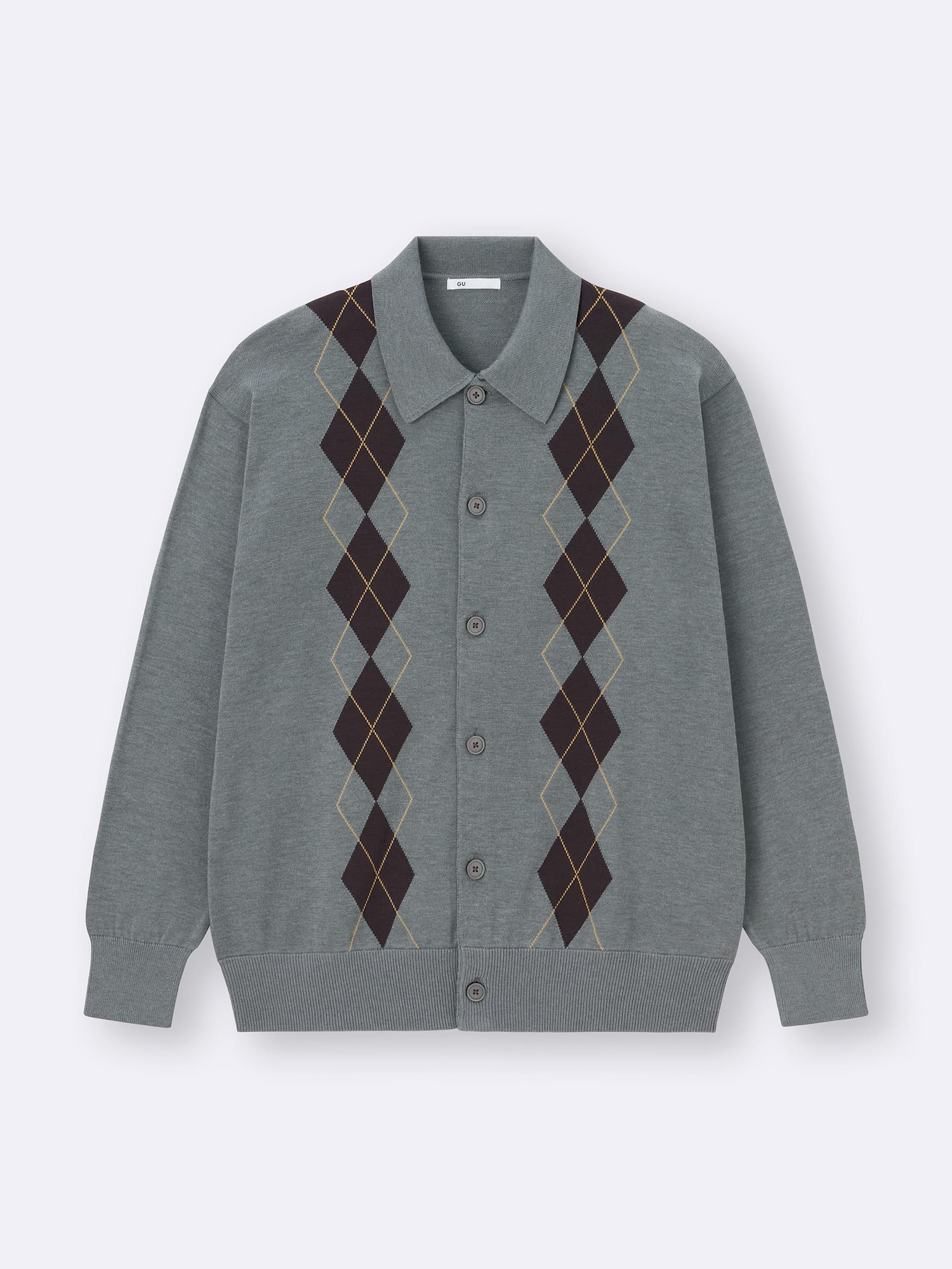 Men's Knitted Polo Cardigan | Argyle | GU US