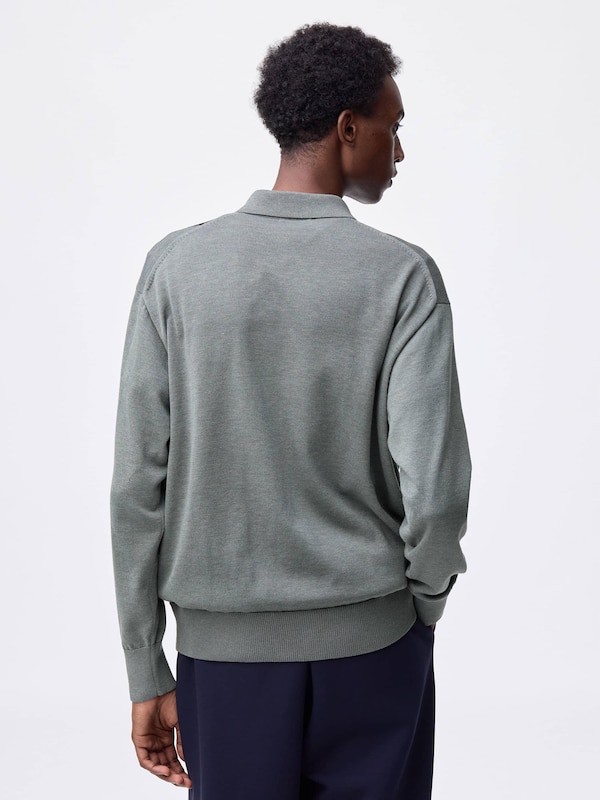 Knitted Polo Cardigan | Argyle