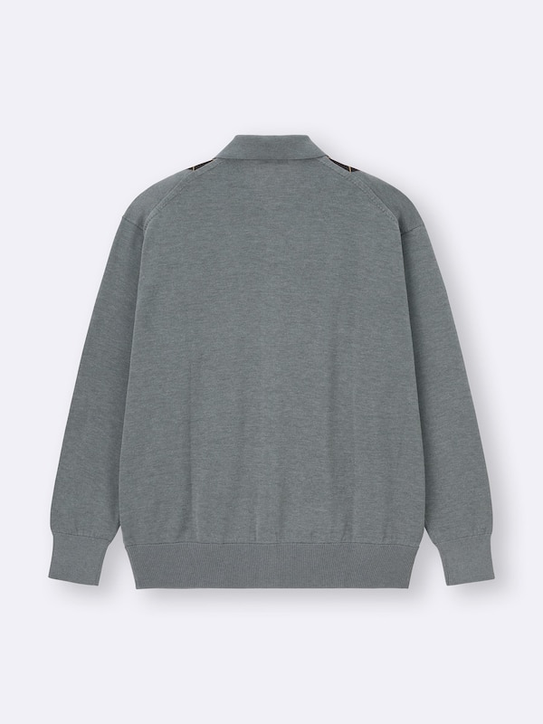 Knitted Polo Cardigan | Argyle