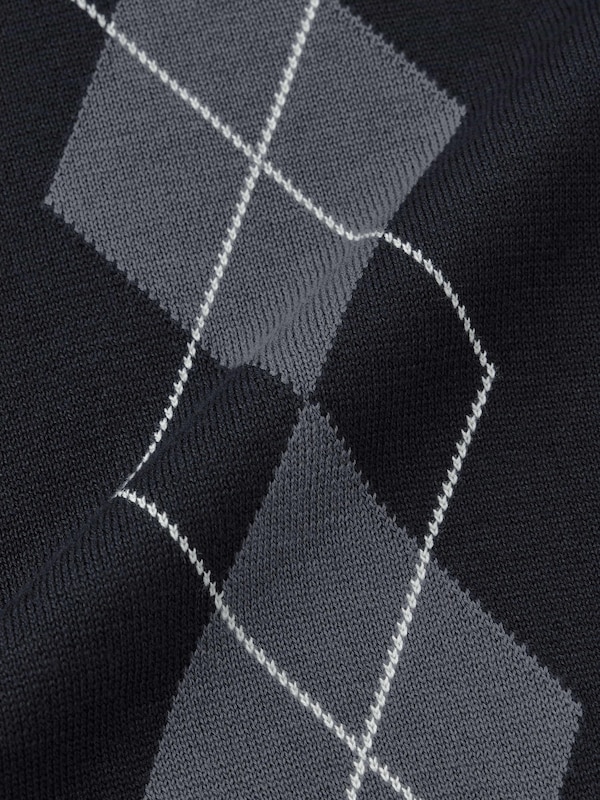 Knitted Polo Cardigan | Argyle