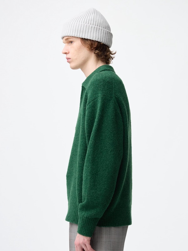 Puff Knit Half-Zip Pullover