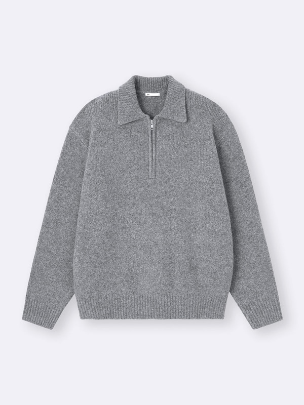 Puff Knit Half-Zip Pullover