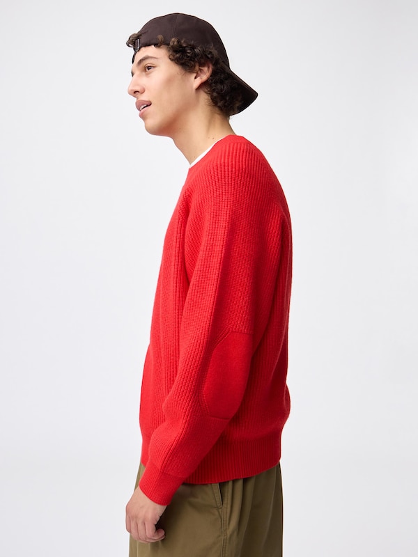 Rib Stitched Crew Neck Sweater