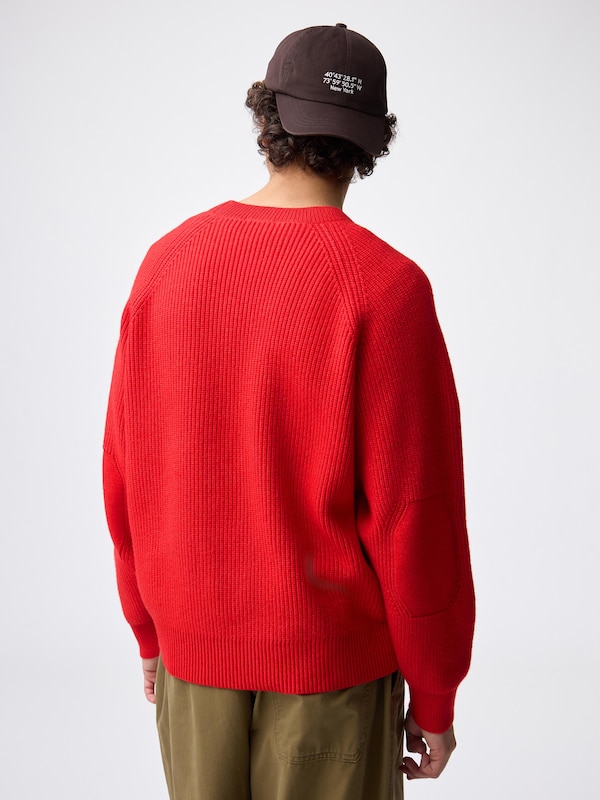 Rib Stitched Crew Neck Sweater