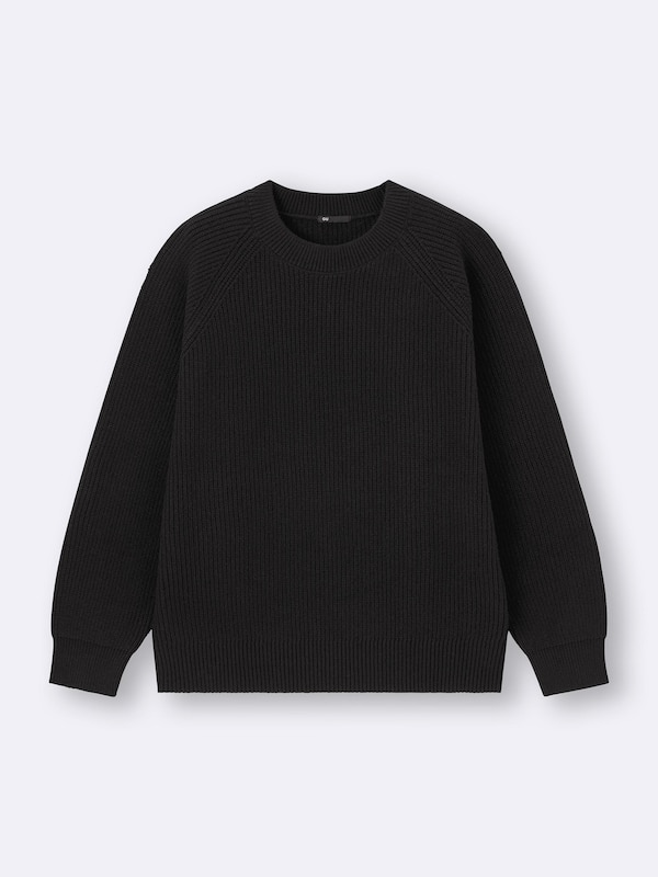 Rib Stitched Crew Neck Sweater