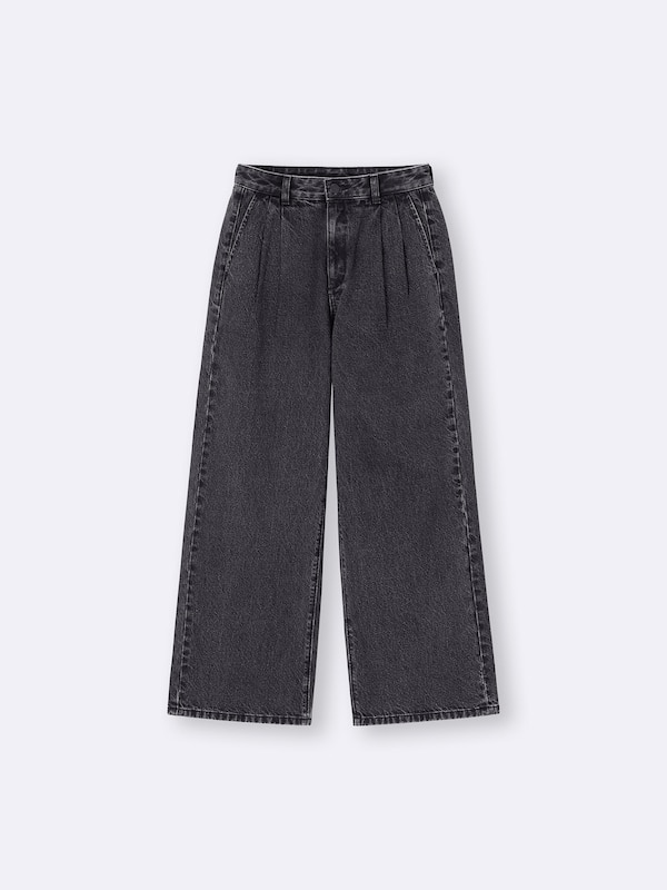 Denim Pleated Trousers