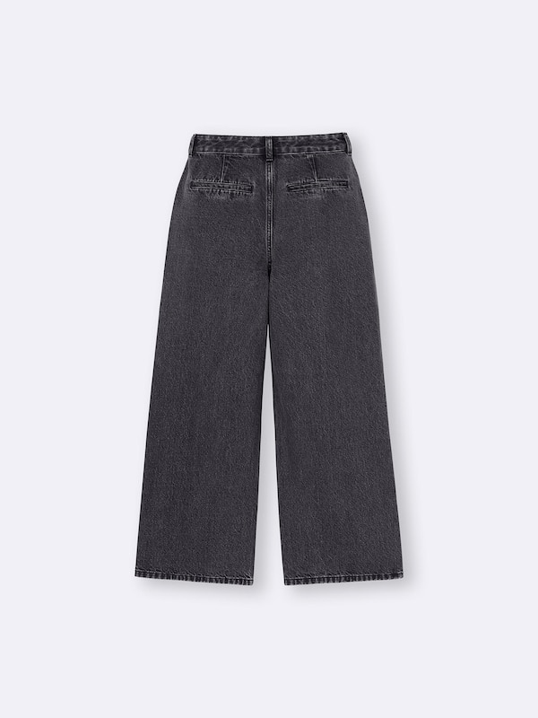 Denim Pleated Trousers