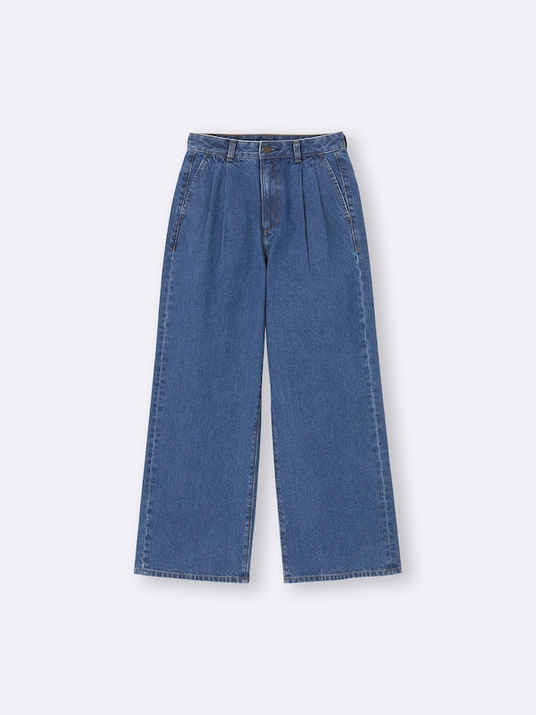 Denim Pleated Trousers