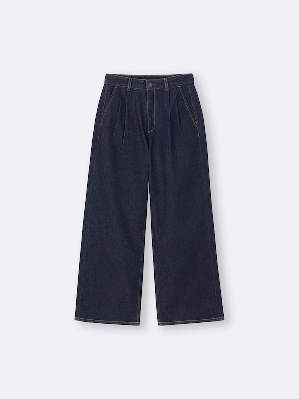 Denim Pleated Trousers