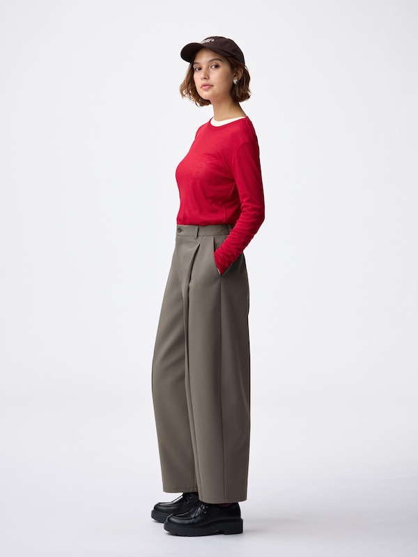 Brushed Wide Tapered Pants