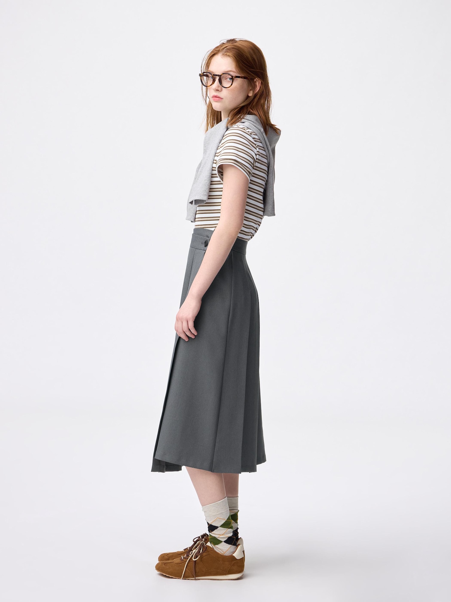 Wrap Pleated Midi Skirt | GU US