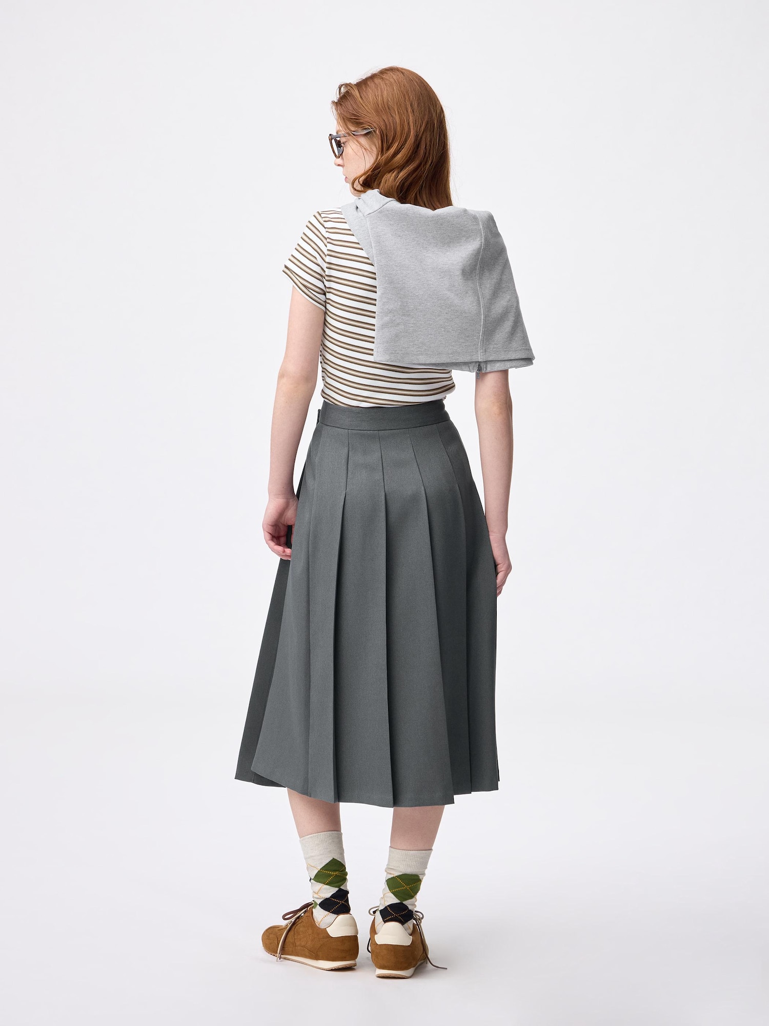 Wrap Pleated Midi Skirt | GU US