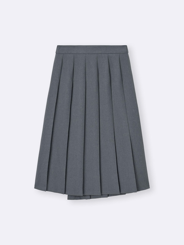 Wrap Pleated Midi Skirt