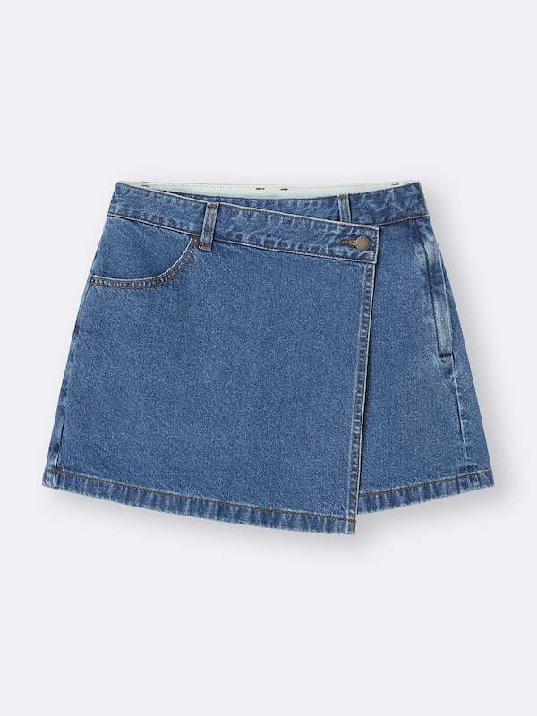 Denim Wrap Skort