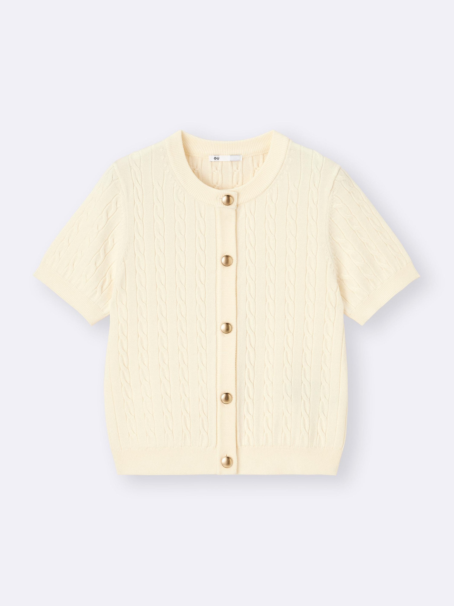 Cable Metal Button Cardigan | Short | GU US